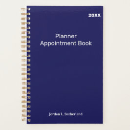 Elegant Minimalist Personalized Logo Blue Planner Planer