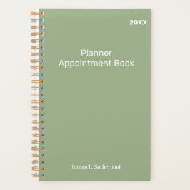 Elegant Minimalist Personalized Logo Sage Green Planer