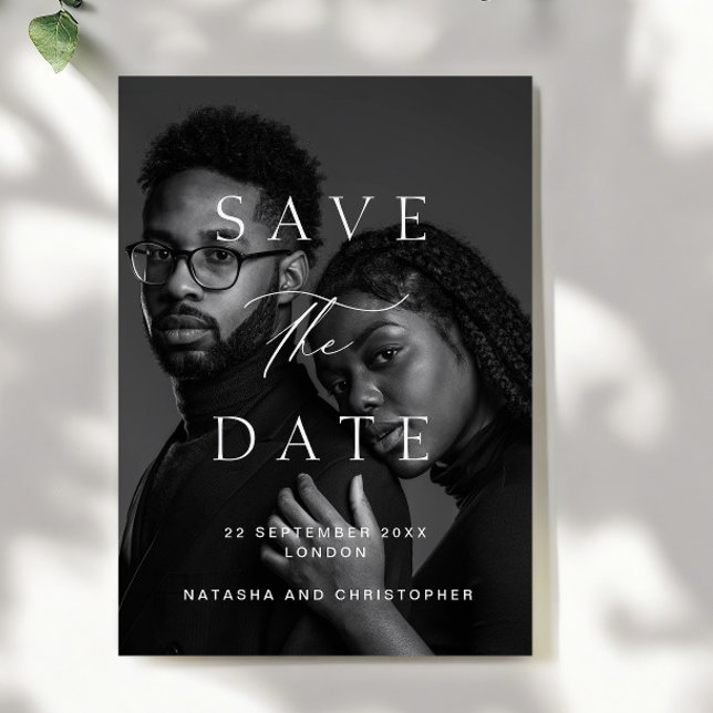 Elegant Minimalist Photo Overlay Wedding Save The Date (Von Creator hochgeladen)