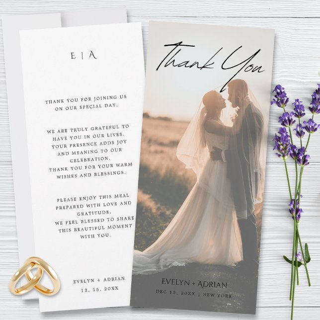 Elegant Minimalist Photo wedding Thank You Card (Von Creator hochgeladen)