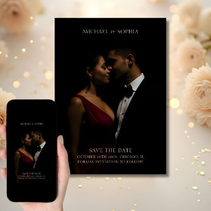 Elegant minimalist Save-the-Date-Foto Black Tie Save The Date