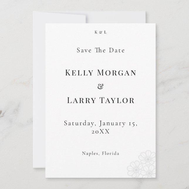 Elegant Minimalist Save the Date Wedding Card (Devant)