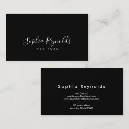 Elegant minimalist schwarze und weiße Professional Visitenkarte