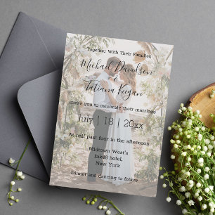 elegant minimalist stilvolle Hochzeit Foto verblas Einladung