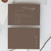 Elegant Minimalist Taupe Ivory Script Wedding