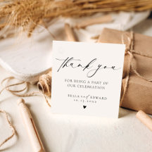 Elegant Minimalist Thank You Wedding Favors Tags