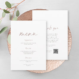 Elegant Minimalist Two-Sided Wedding Menu Einladung