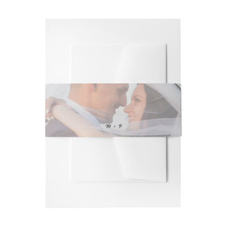 Elegant Minimalist Typography & Photo Wedding Einladungsbanderole