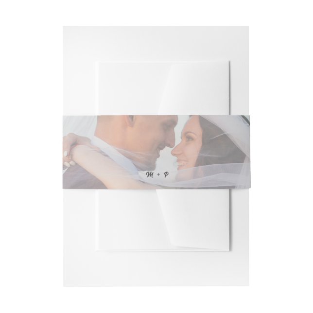 Elegant Minimalist Typography & Photo Wedding Einladungsbanderole (Vorderseite Beispiel)