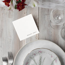 Elegant Minimalist Wedding Cocktail Napkins