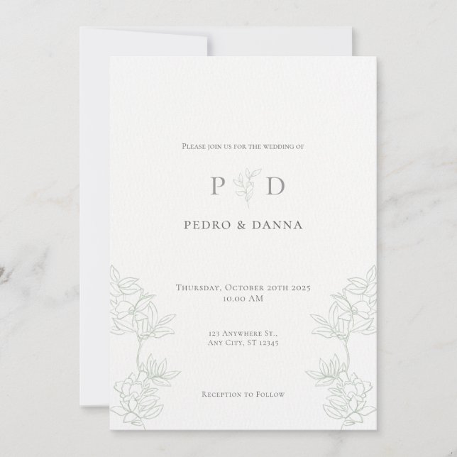 Elegant Minimalist Wedding Invitation (Devant)