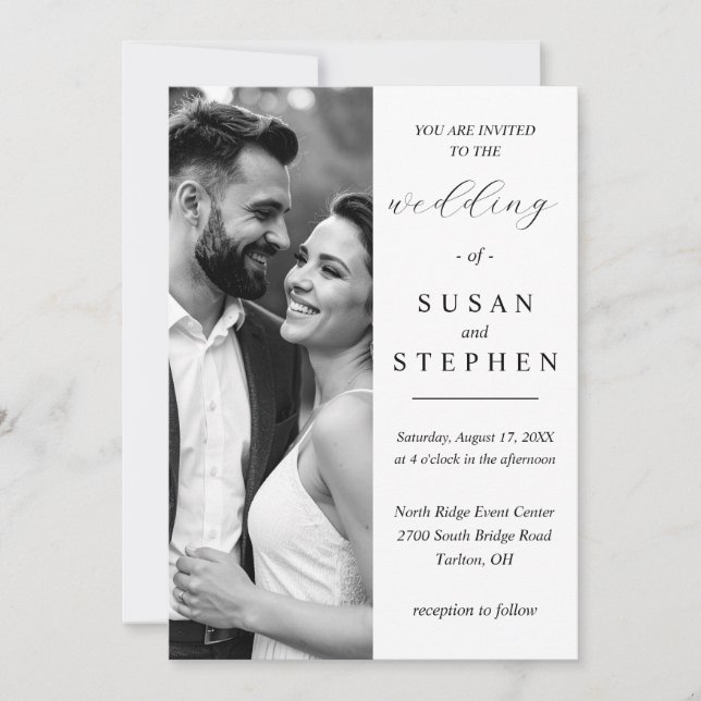 Elegant Minimalist Wedding Invitation Card Einladung (Vorderseite)