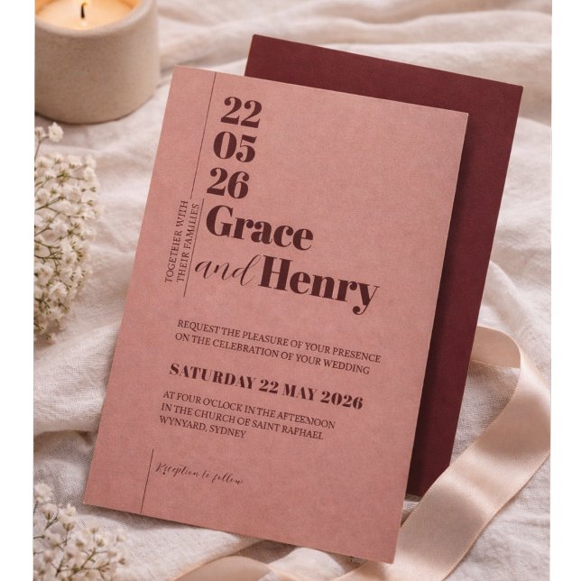 Elegant Minimalist Wedding Invitation Einladung (Von Creator hochgeladen)