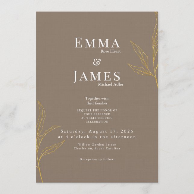 Elegant Minimalist Wedding Invitation | Modern (Devant)