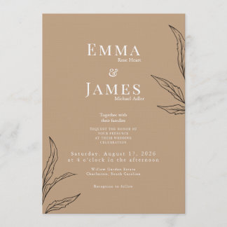 Elegant Minimalist Wedding Invitation | Modern