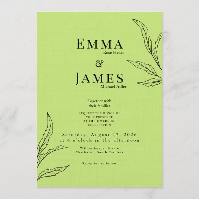 Elegant Minimalist Wedding Invitation | Modern Einladung (Vorderseite)