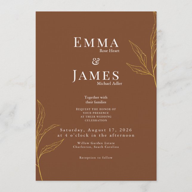 Elegant Minimalist Wedding Invitation | Modern Einladung (Vorderseite)