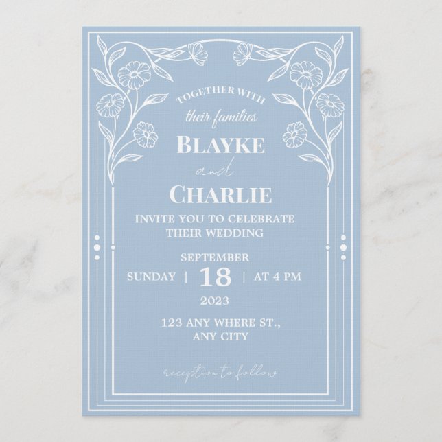 Elegant Minimalist Wedding Invitation | Modern Einladung (Vorderseite)