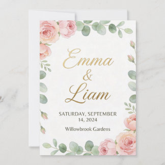 Elegant minimalist wedding invitation with waterco einladung