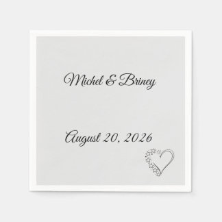 Elegant Minimalist Wedding Napkins Serviette