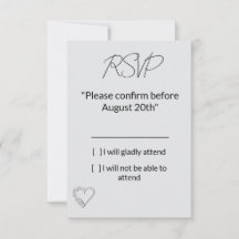 Elegant Minimalist Wedding RSVP Card