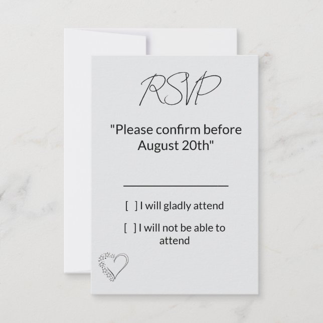 Elegant Minimalist Wedding RSVP Card (Vorderseite)