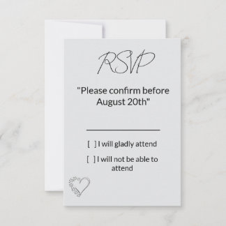 Elegant Minimalist Wedding RSVP Card Karte