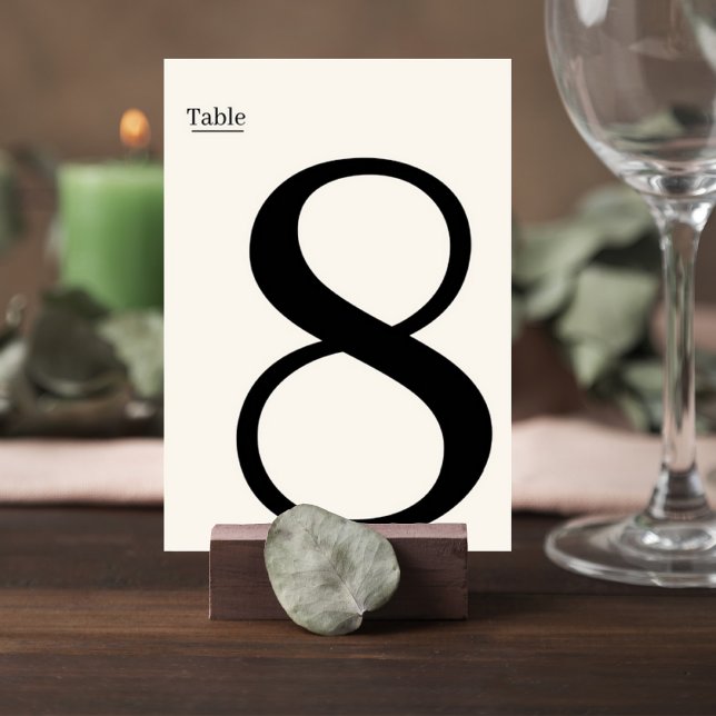 Elegant Minimalist Wedding Table Number Card Tischnummer (Von Creator hochgeladen)