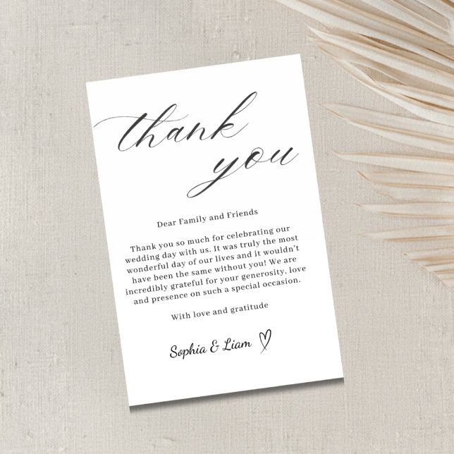 Elegant Minimalist Wedding Thank You Card Dankeskarte (Von Creator hochgeladen)