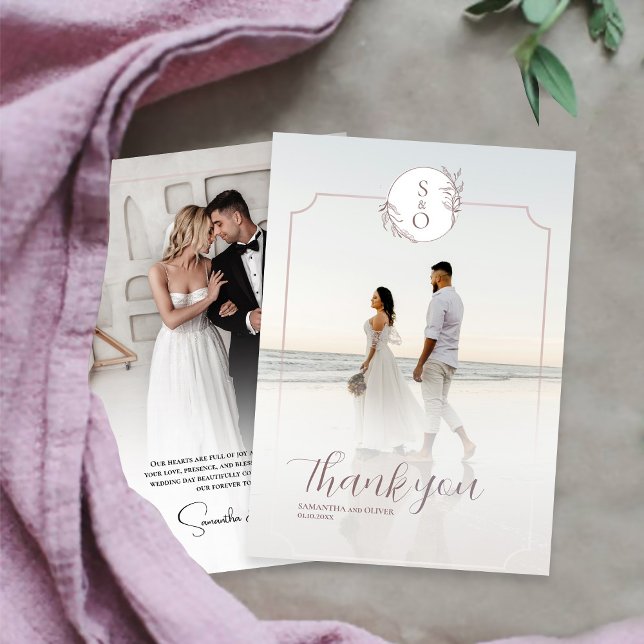 Elegant Minimalist  Wedding Thank You Card Save The Date (Von Creator hochgeladen)