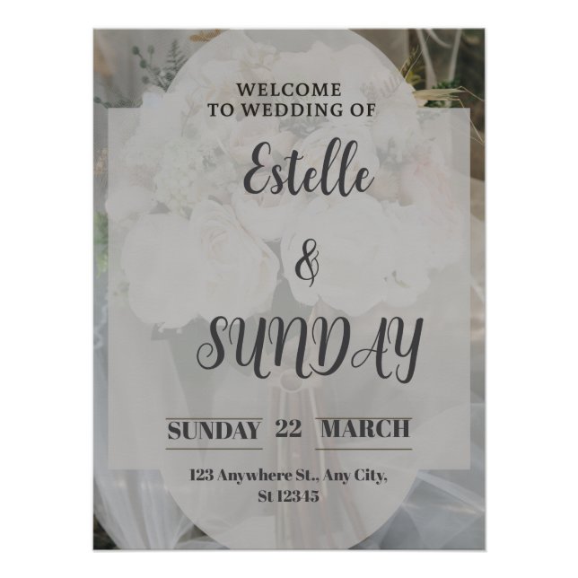 Elegant Minimalist Wedding Welcome Sign Poster (Vorderseite)