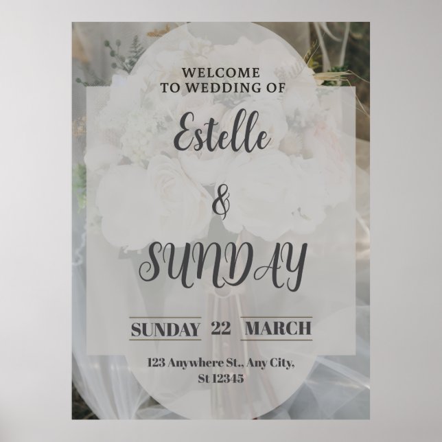 Elegant Minimalist Wedding Welcome Sign Poster (Vorne)