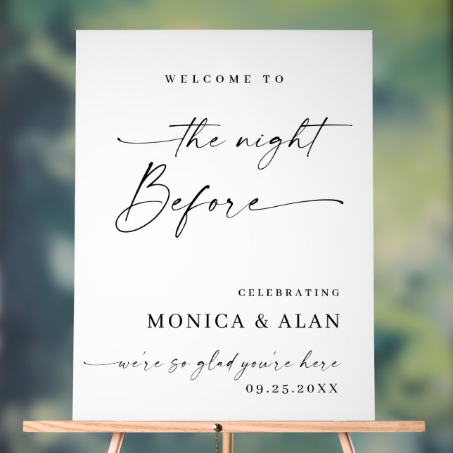 Elegant Minimalist WELCOME Rehearsal Dinner (Neutre)