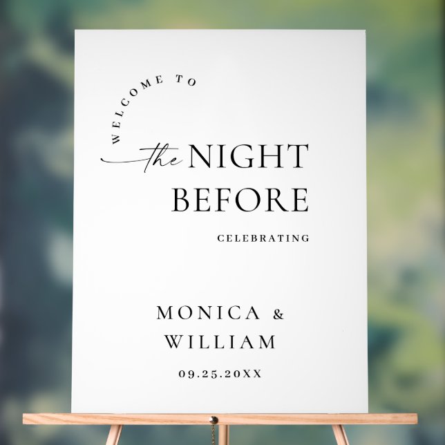 Elegant Minimalist WELCOME Rehearsal Dinner (Neutre)