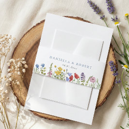 Elegant Minimalist Whimsical Wildflower Wedding Einladungsbanderole