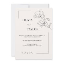 Élégant minimaliste Faire-part de mariage floral