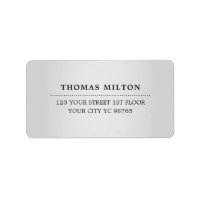 Élégant minimaliste Faux Étiquette noir argent