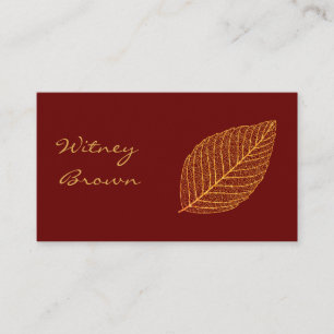 Élégant minimaliste feuille d'or carte de visite