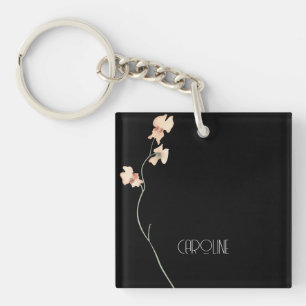 Élégant minimaliste floral noir