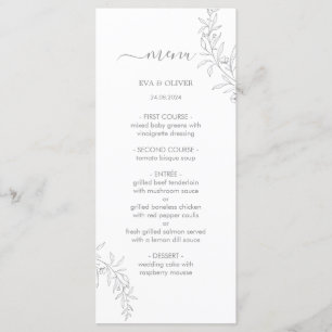 Elégant minimaliste Mariage Cartes de menu