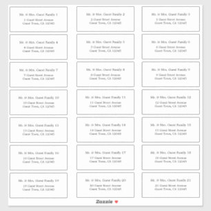 Élégant minimaliste Mariage Étiquettes de adresse 