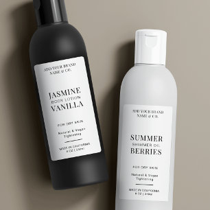 Élégant minimaliste noir blanc Étiquette bouteille