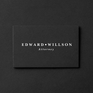 Élégant minimaliste noir Carte de visite classique