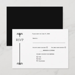 Élégant Minimaliste Noir et Blanc RSVP