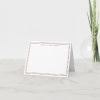 Élégant Minimaliste Rouge Deux Bordures