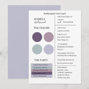 Elegant Minimalistisch Amethyst Bridesmaid Einladu Einladung