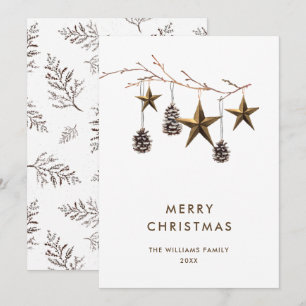 Elegant Minimalistisch Boho Frohe Weihnachtsgrüße Feiertagskarte