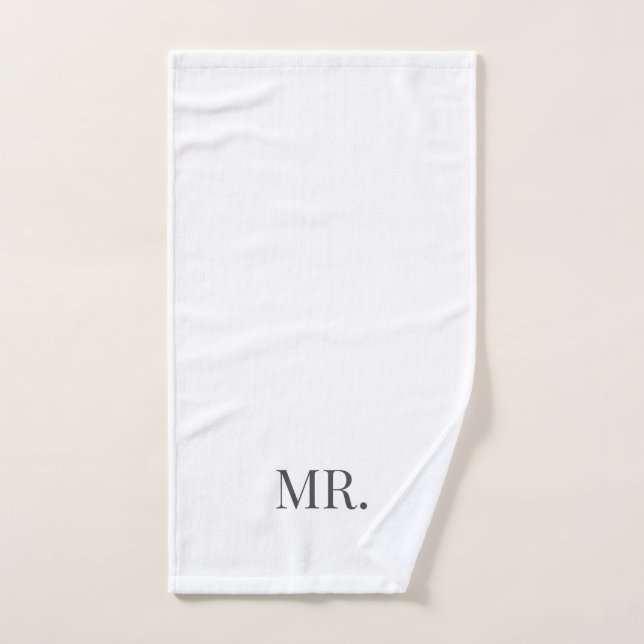 Elegant Minimalistisch Charcoal Handtuch (Handtuch)