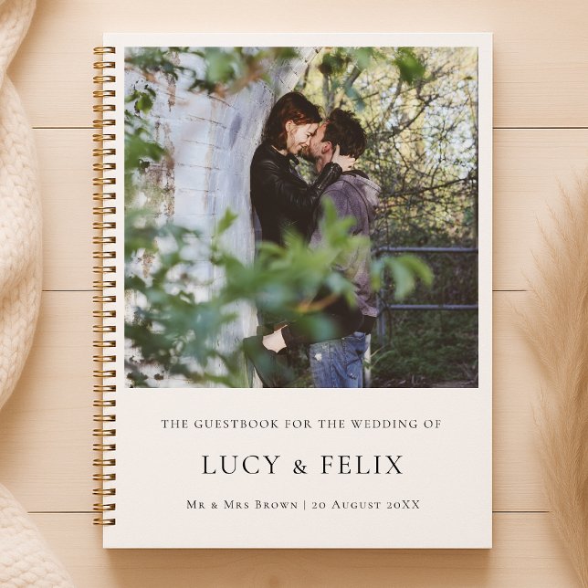 Elegant Minimalistisch | Chic Foto Wedding Guest B Notizbuch (Von Creator hochgeladen)