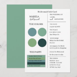 Elegant Minimalistisch Emerald Bridesmaid Einladung